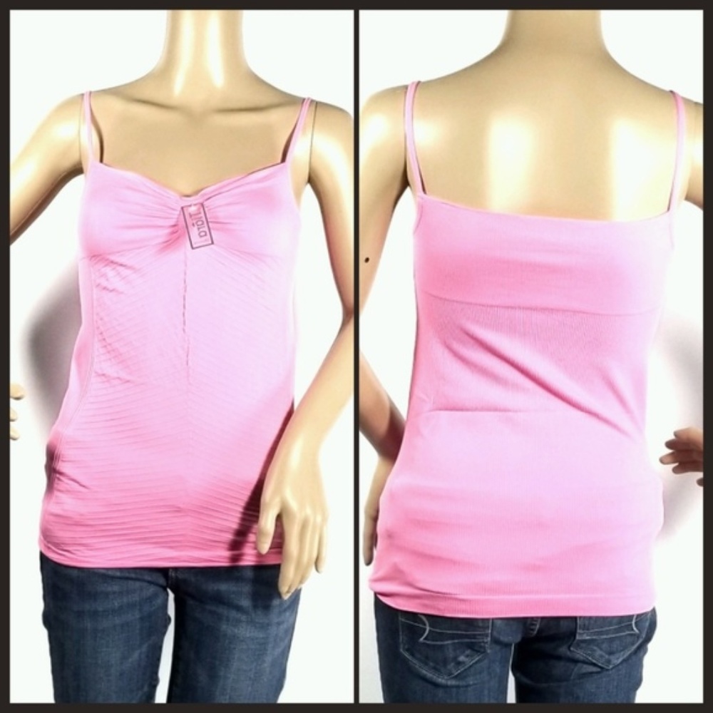 Pink Seamless Bombshell Spaghetti Strap Top